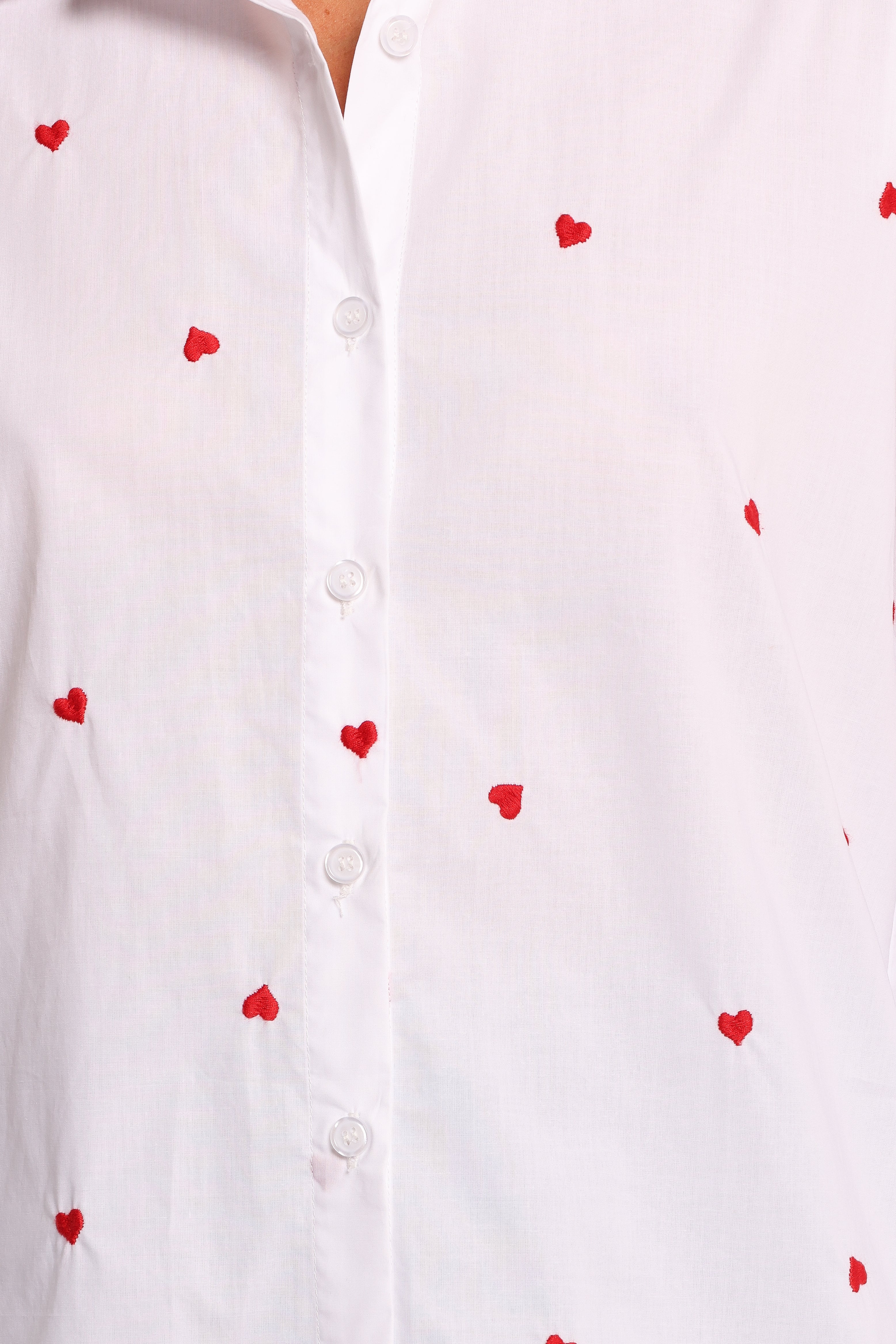 Cyra Heart Top - White Red