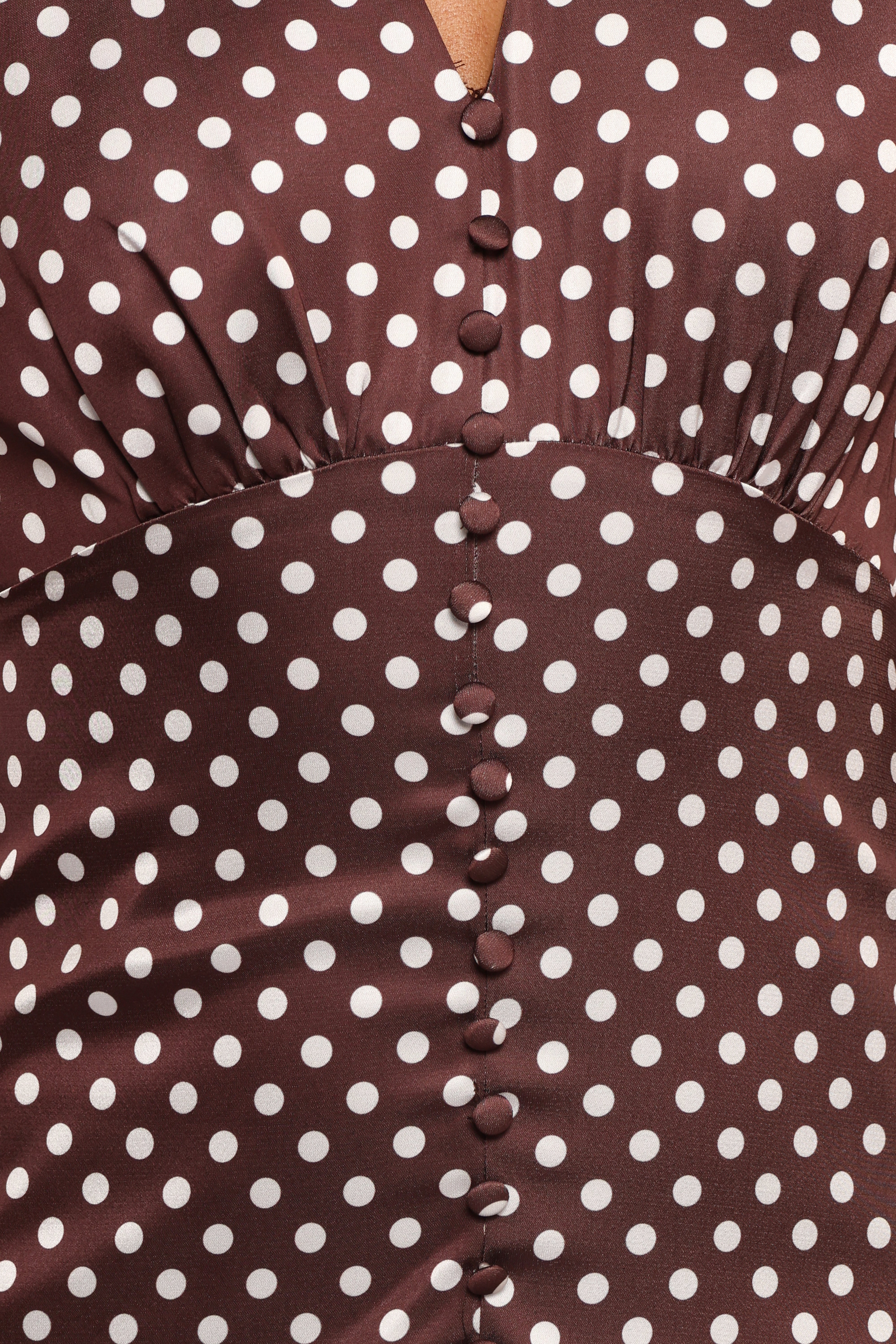 Dean Maxi Dress - Brown Polka Dot