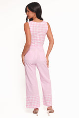 Devlin Cotton Pant - Pink Gingham