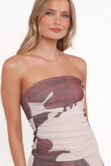 Doreen Midi Dress - Brown Floral