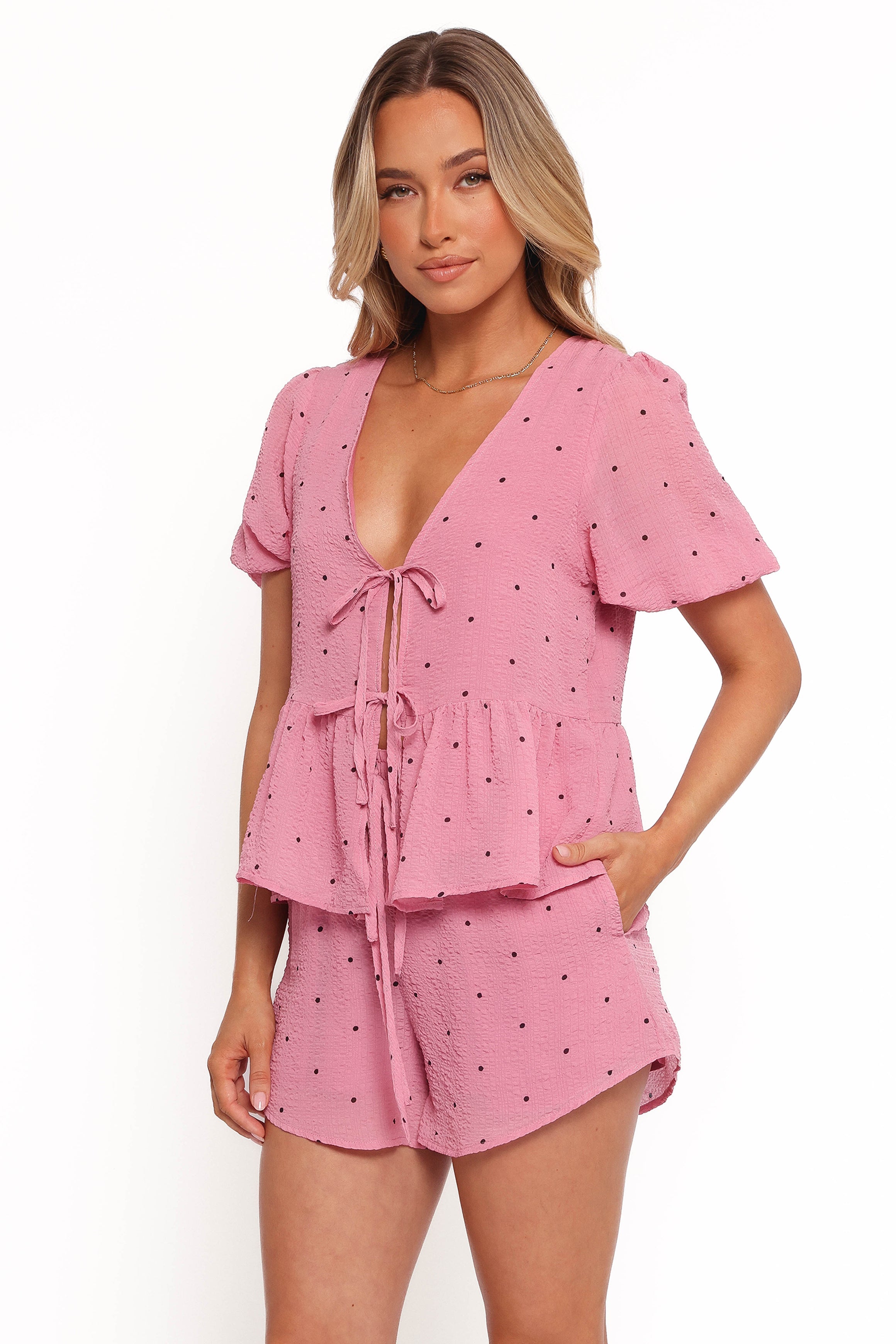 Dory Top - Pink Polka Dot
