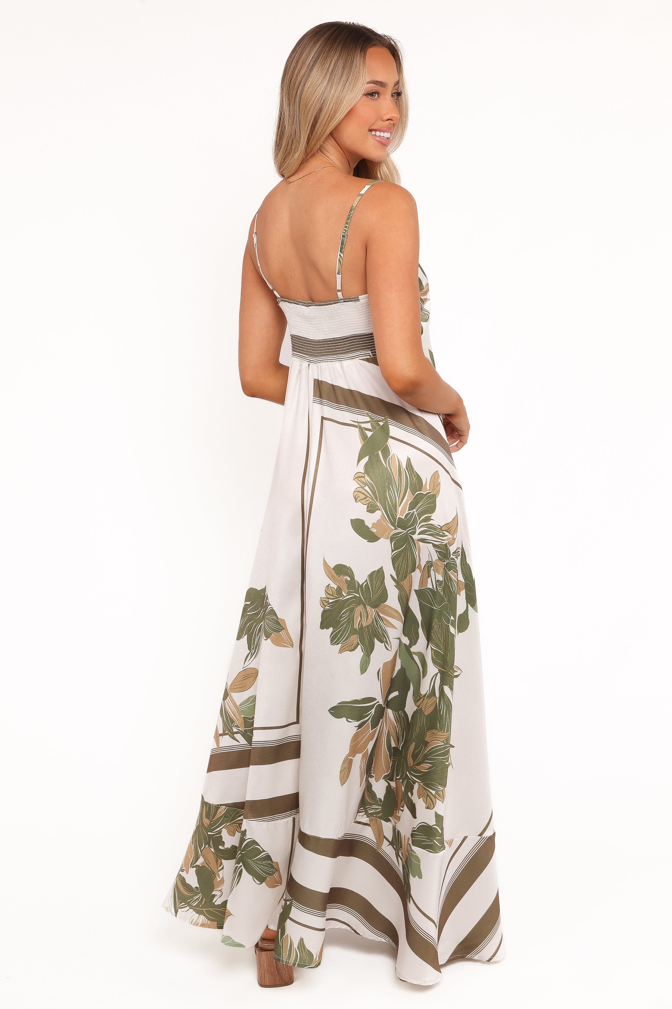 Elanor Maxi Dress - Olive Print