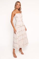 Eleanora Midi Dress - White Floral