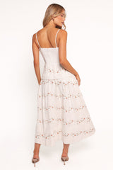 Eleanora Midi Dress - White Floral