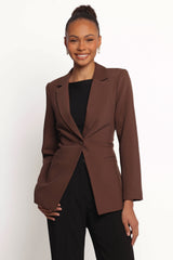 Eliana Waist Tie Blazer - Espresso