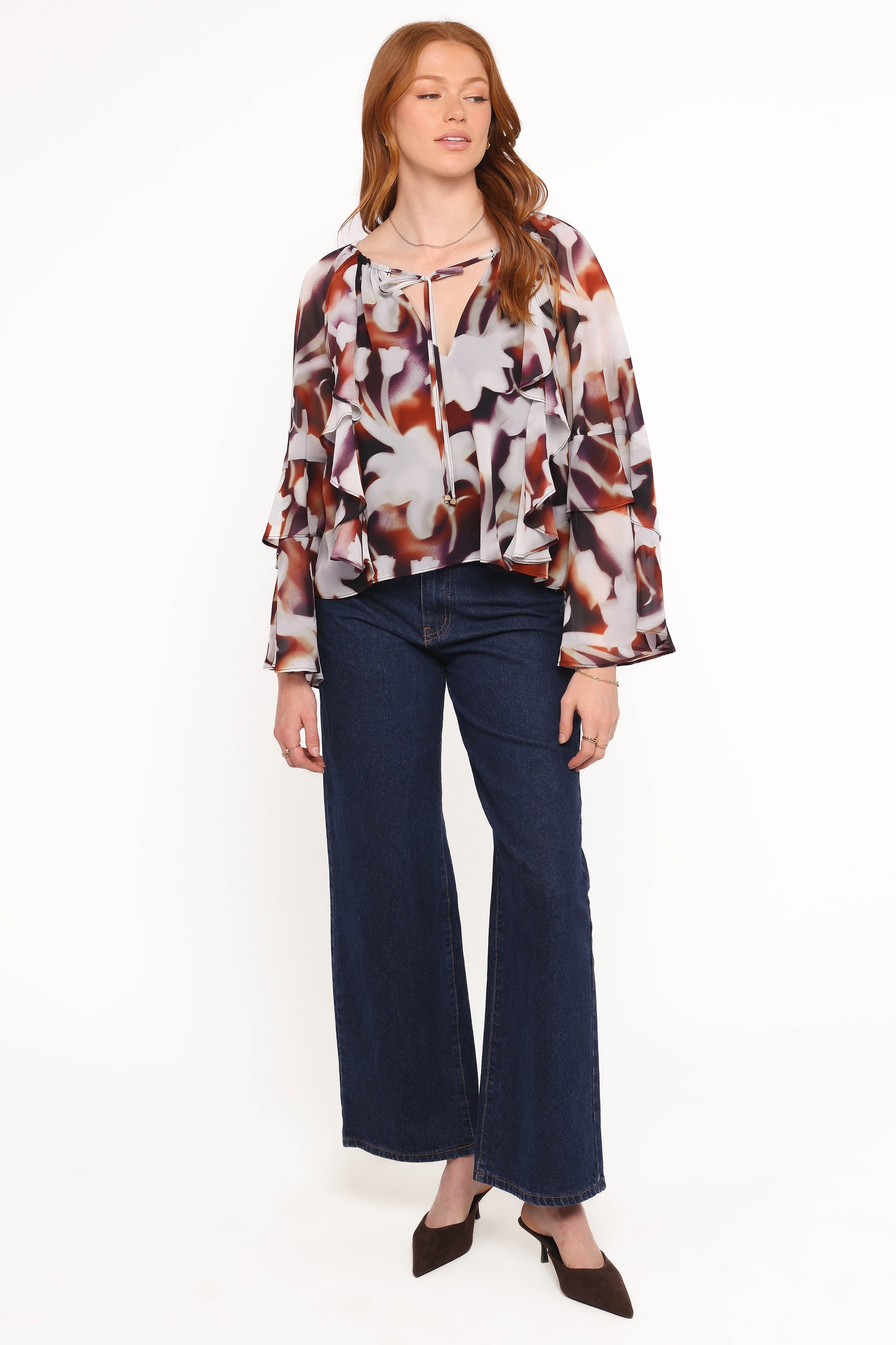 Elinor Top - Blurred Floral