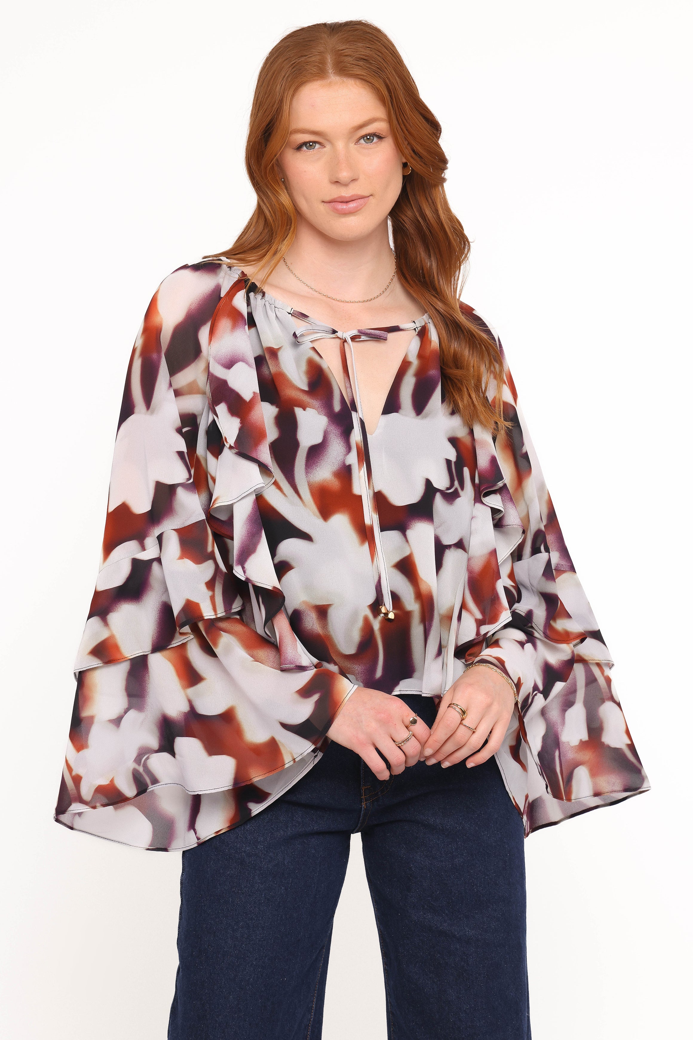 Elinor Top - Blurred Floral