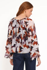 Elinor Top - Blurred Floral