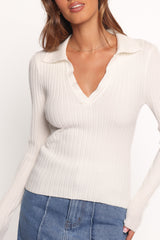 Emmerson Long Sleeve Knit Top - White