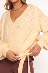 Etta Ballet Wrap Knit Sweater - Butter