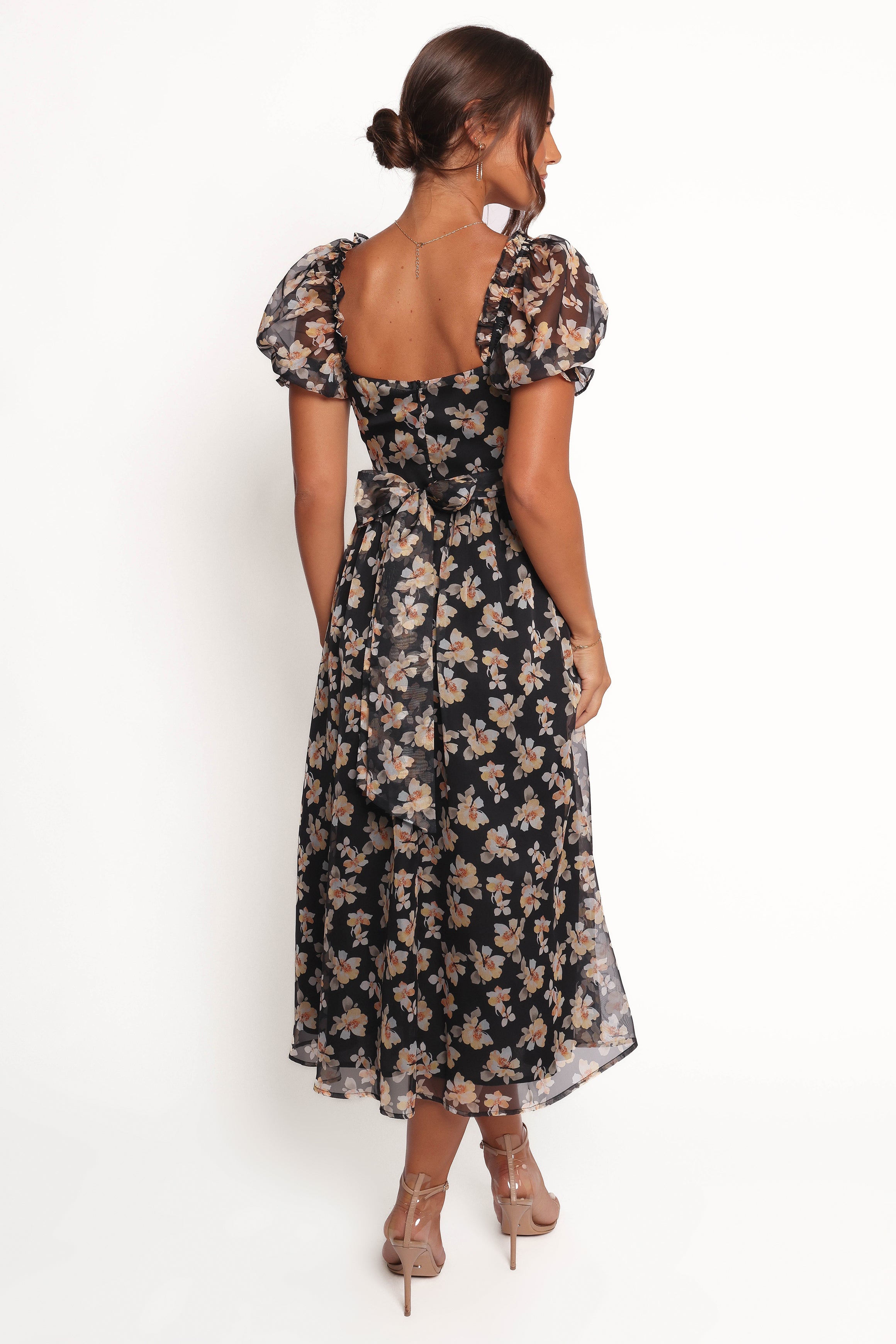 Farryn Maxi Dress - Black Beige Floral