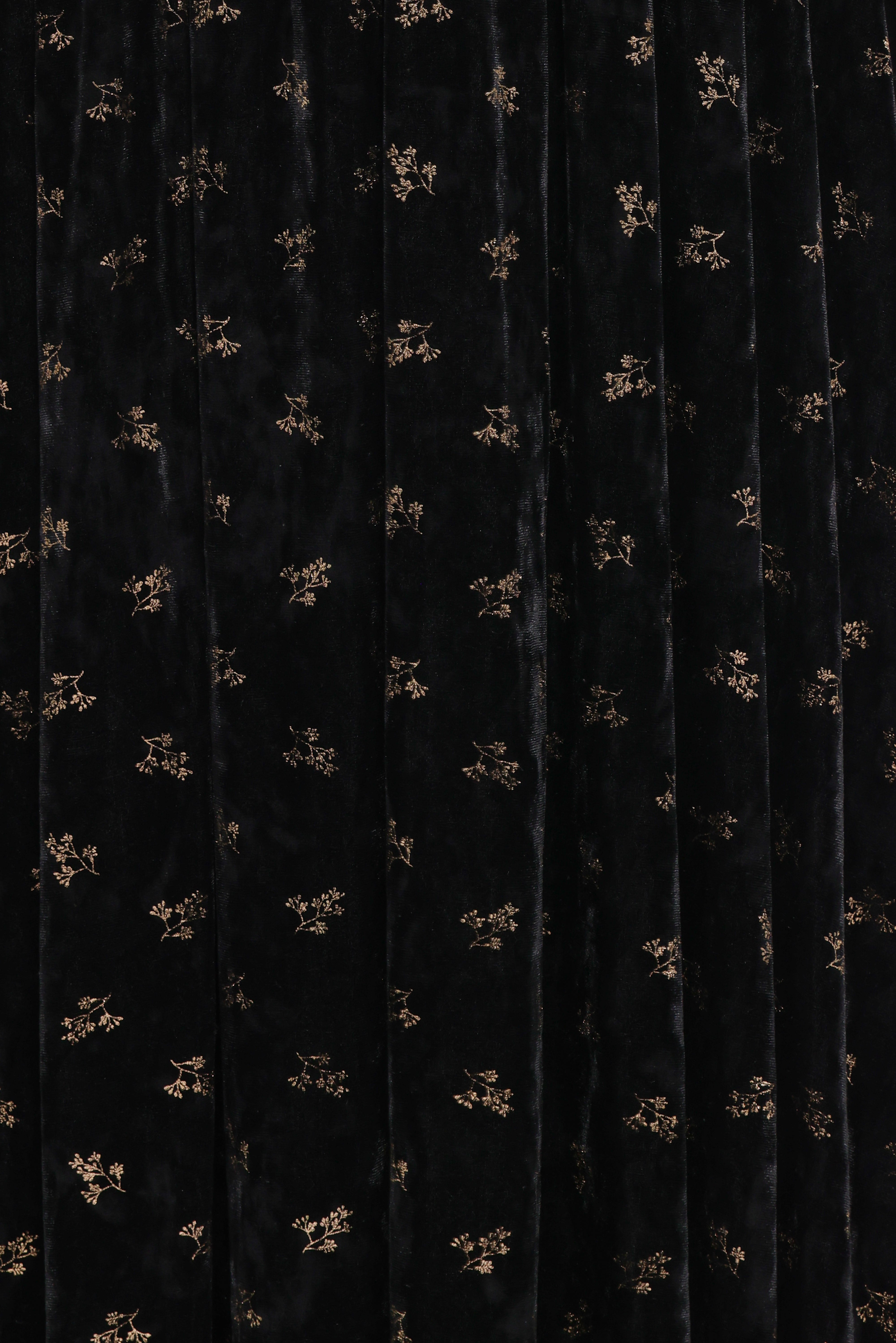 Farryn Maxi Dress - Black/Gold Velvet