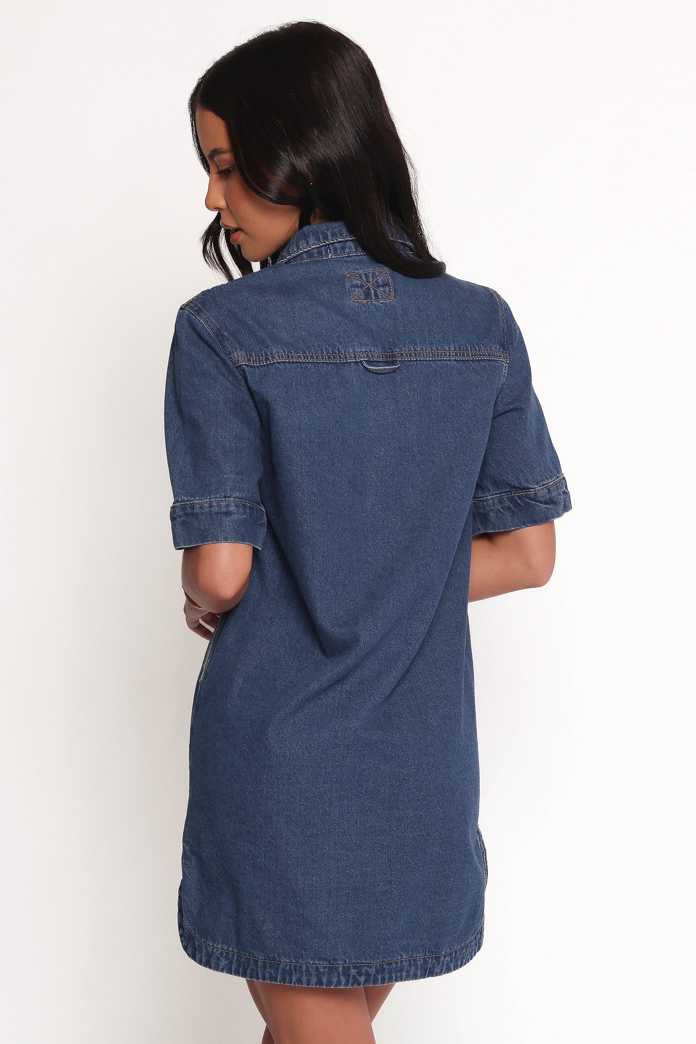 Fleming Shirt Mini Dress - Denim