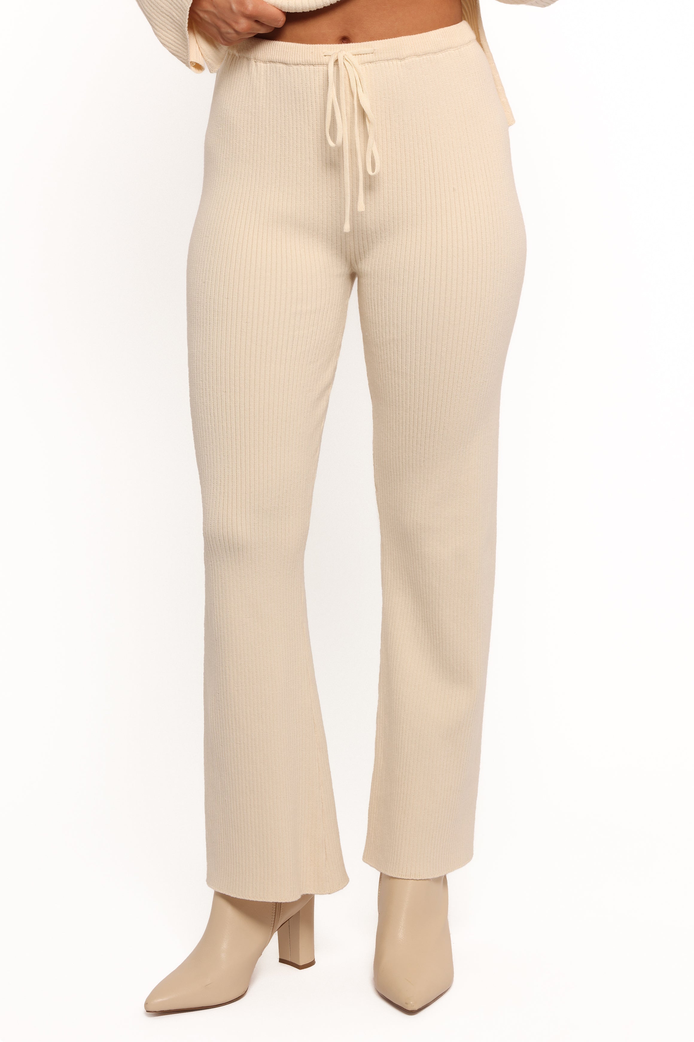 Beeba Ribbed Knit Pants - Cream