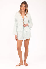 Flynn Short Set - Green Blue Stripe