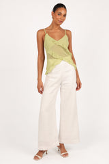 Gabrielle Ruffle Top - Meadow Green