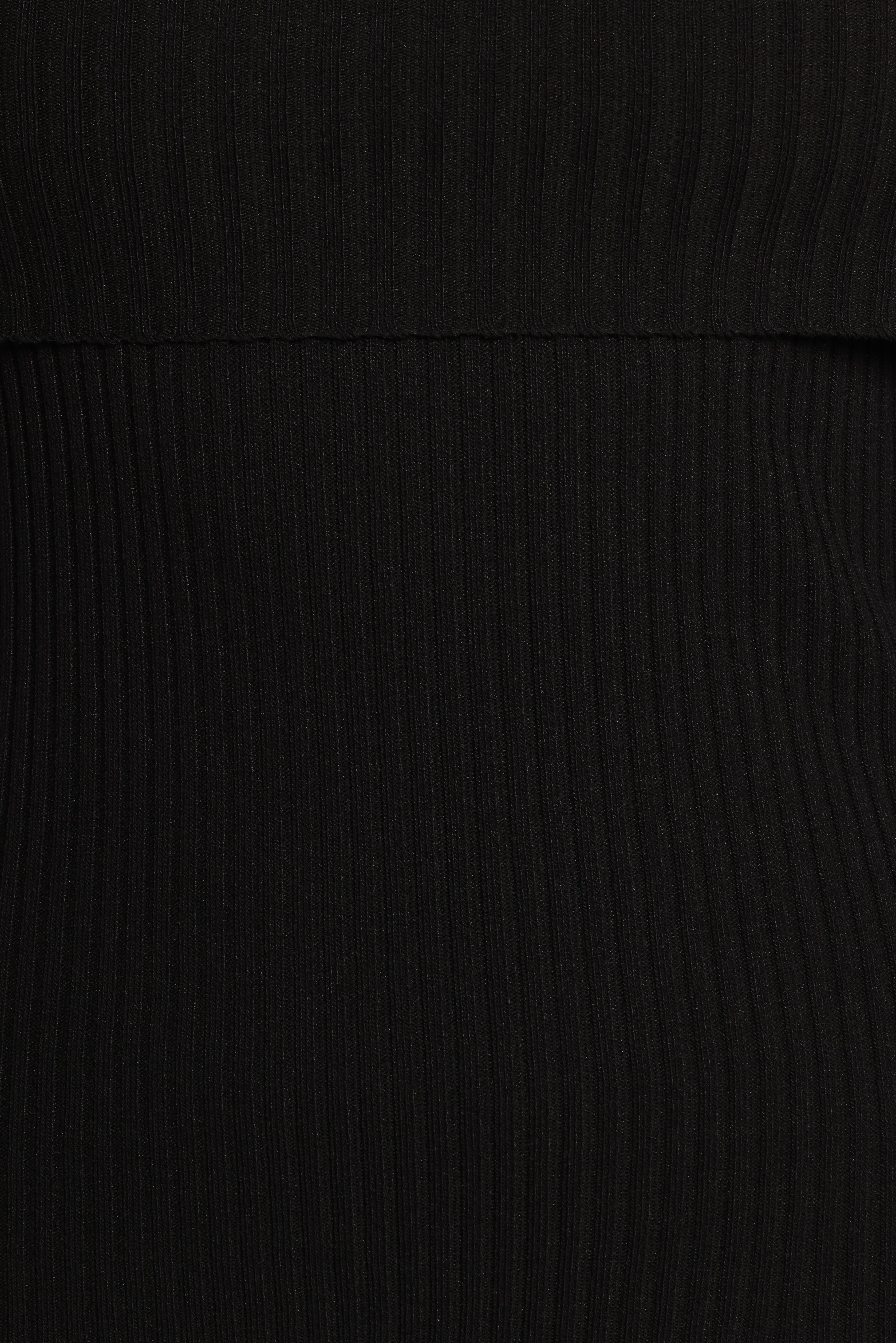 Gindie Ribbed Knit Off The Shoulder Pant Set - Black