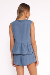 Graciana Denim Short Set - Blue