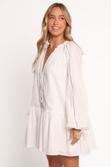 Hart Long Sleeve Mini Dress - White