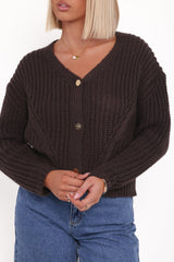 Henderson Thick Knit Cardigan - Brown
