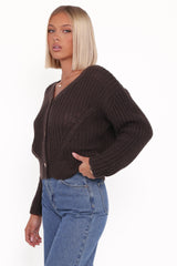 Henderson Thick Knit Cardigan - Brown