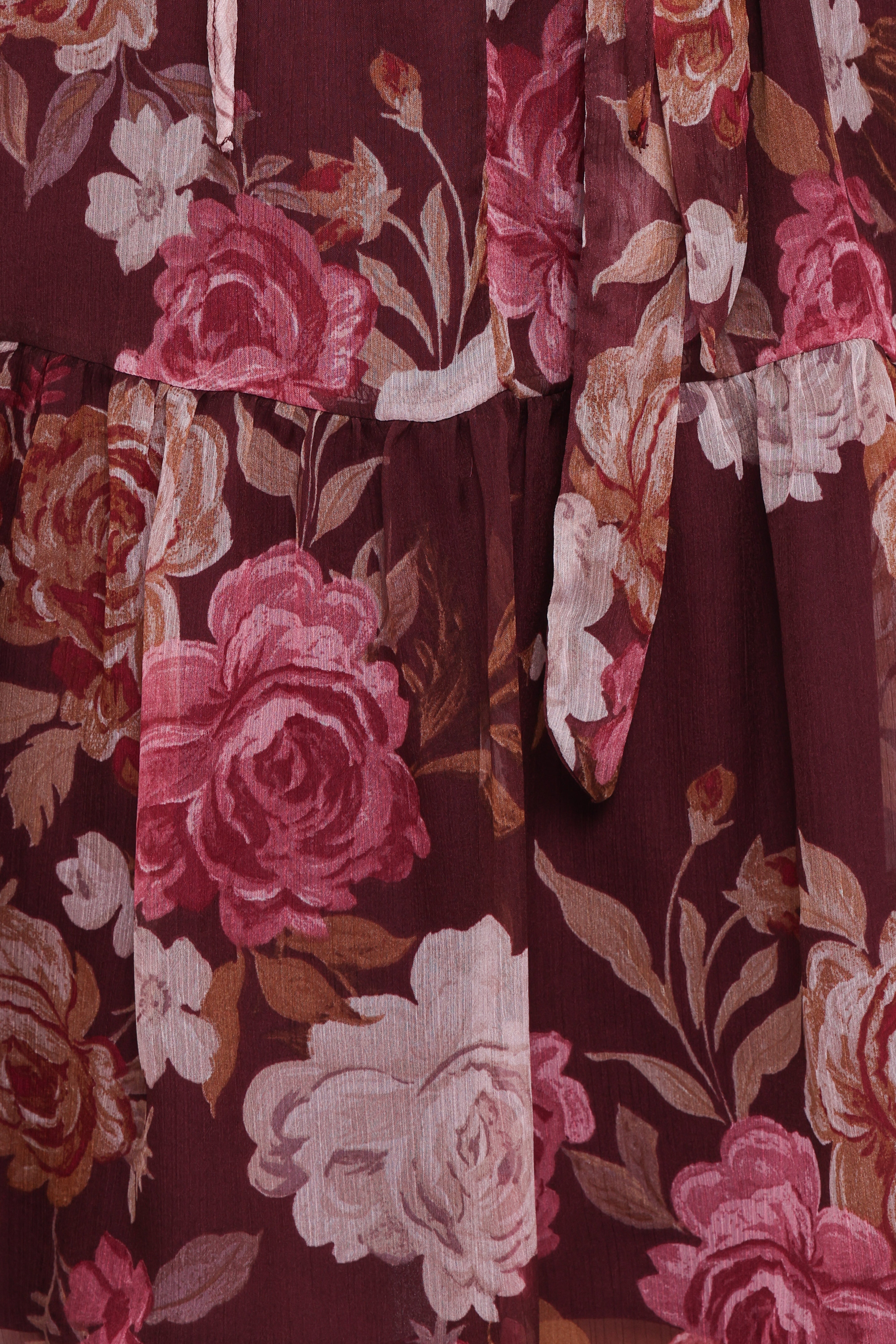 Hensely Mini Dress - Burgundy Brandy Bloom