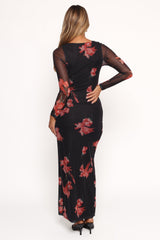Hilda Maxi Dress - Black Floral