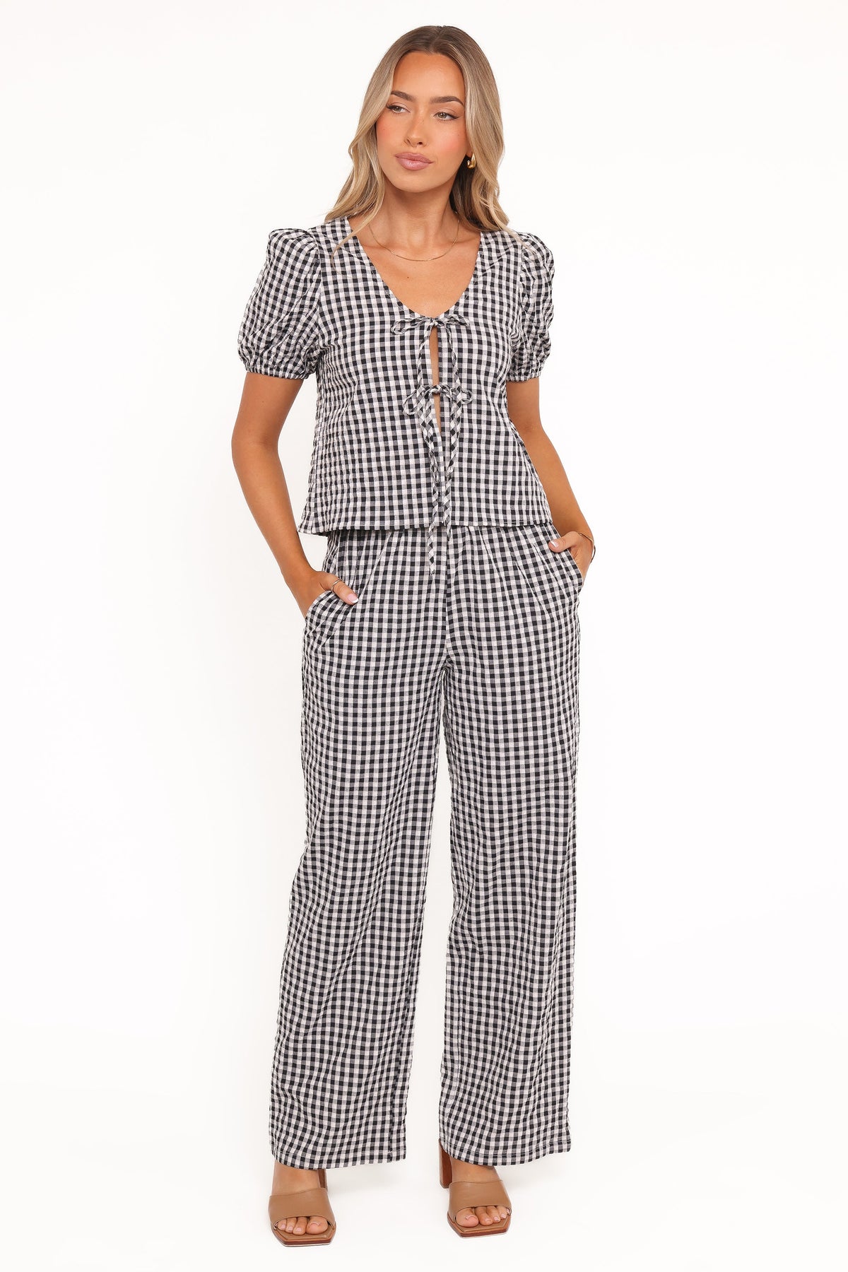 Hilda Pant Set - Black Gingham