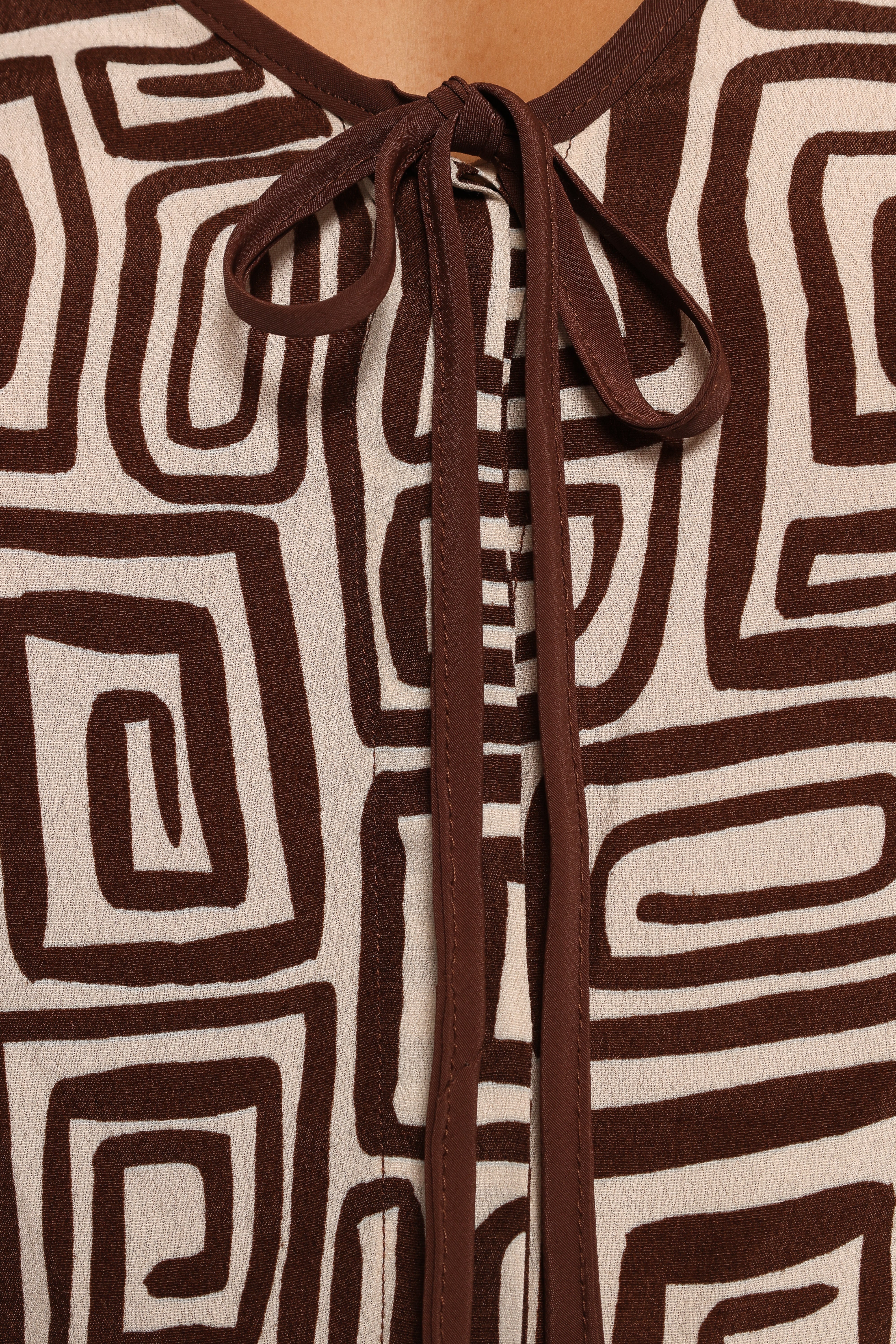 Imogen Top - Chocolate Brown Print