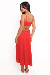 Indra Midi Dress - Red
