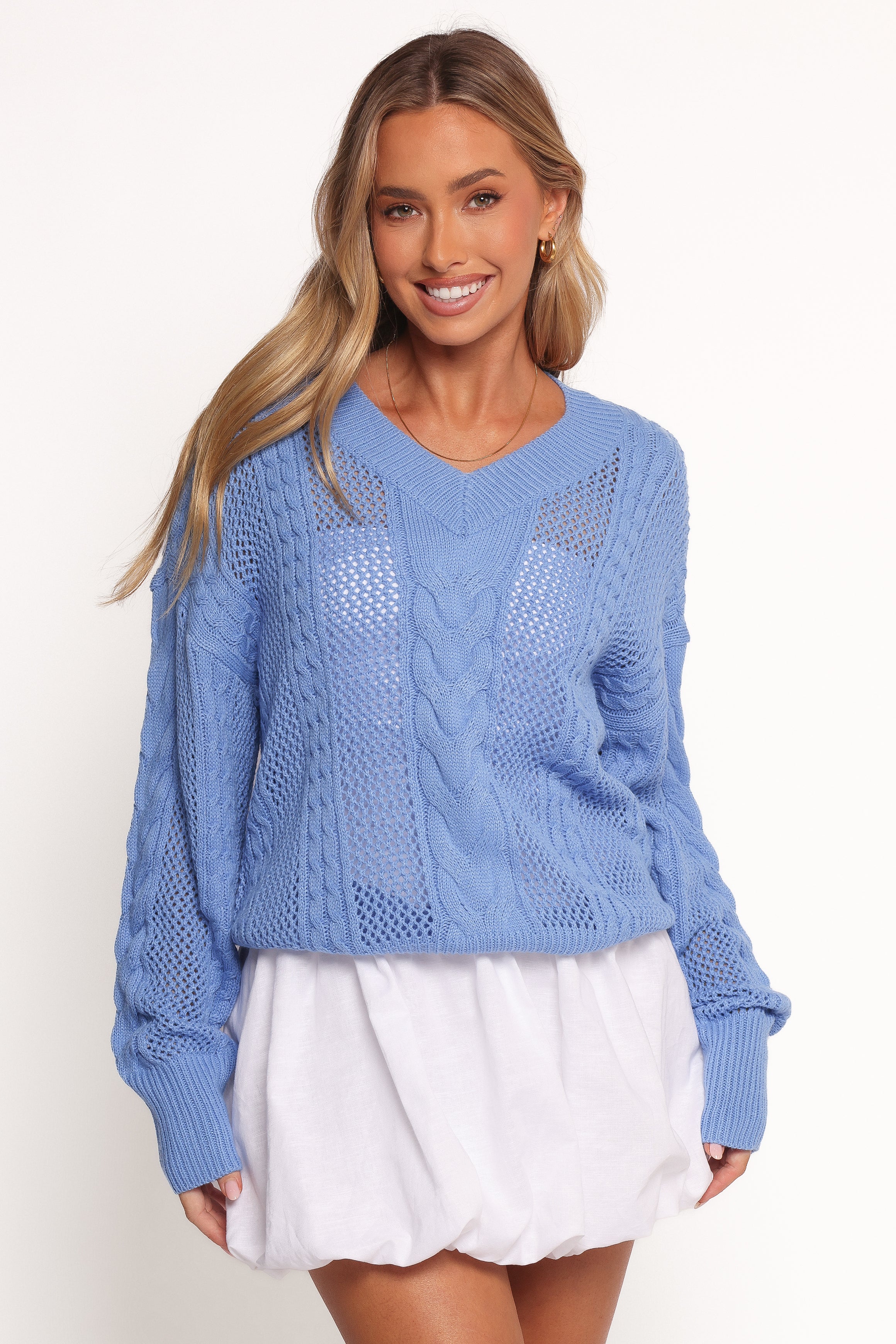 Janie Knit Sweater - Blue