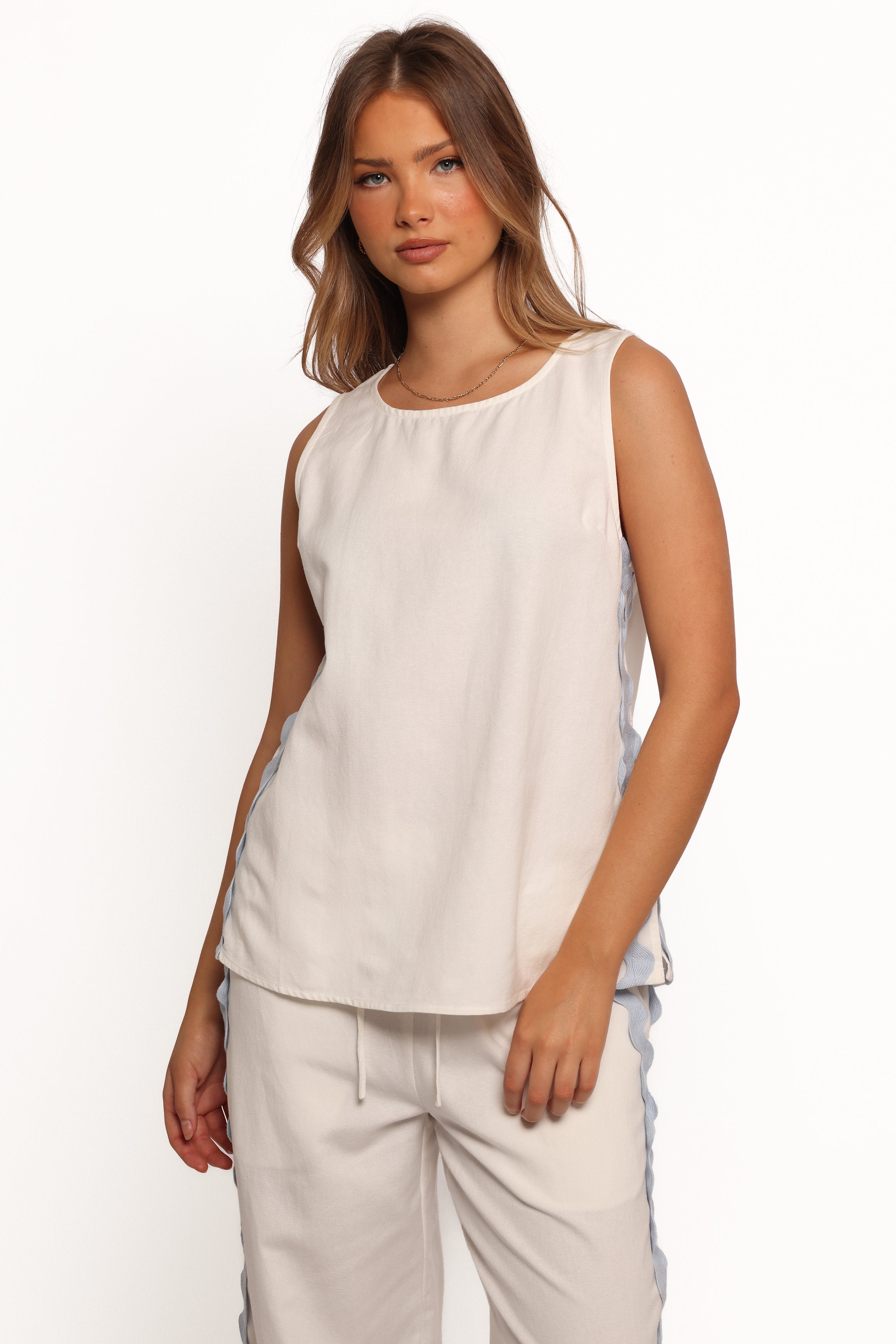 Jasinta Top - Cream Blue