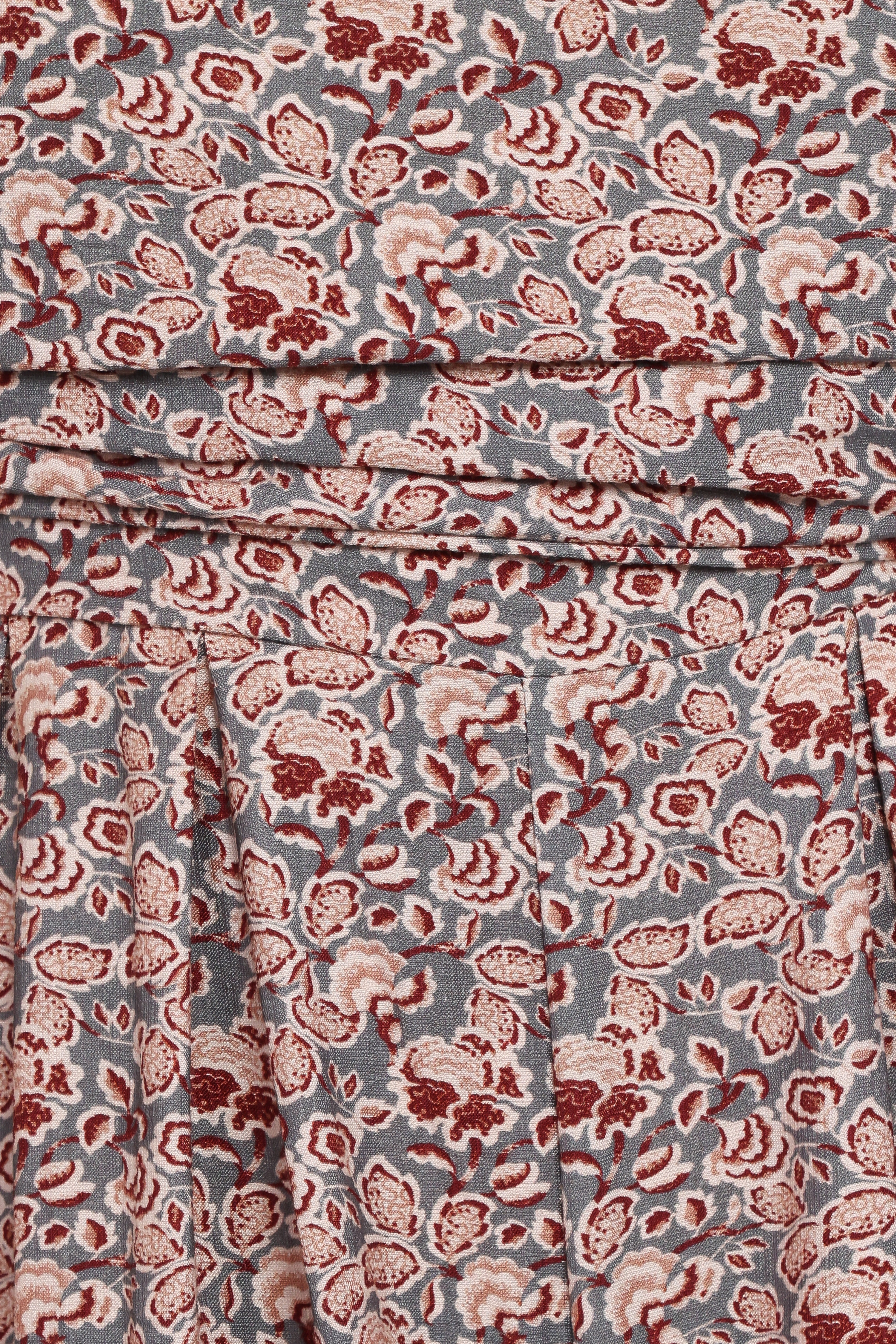 Jayda Puff Sleeve Jumpsuit - Grey Floral