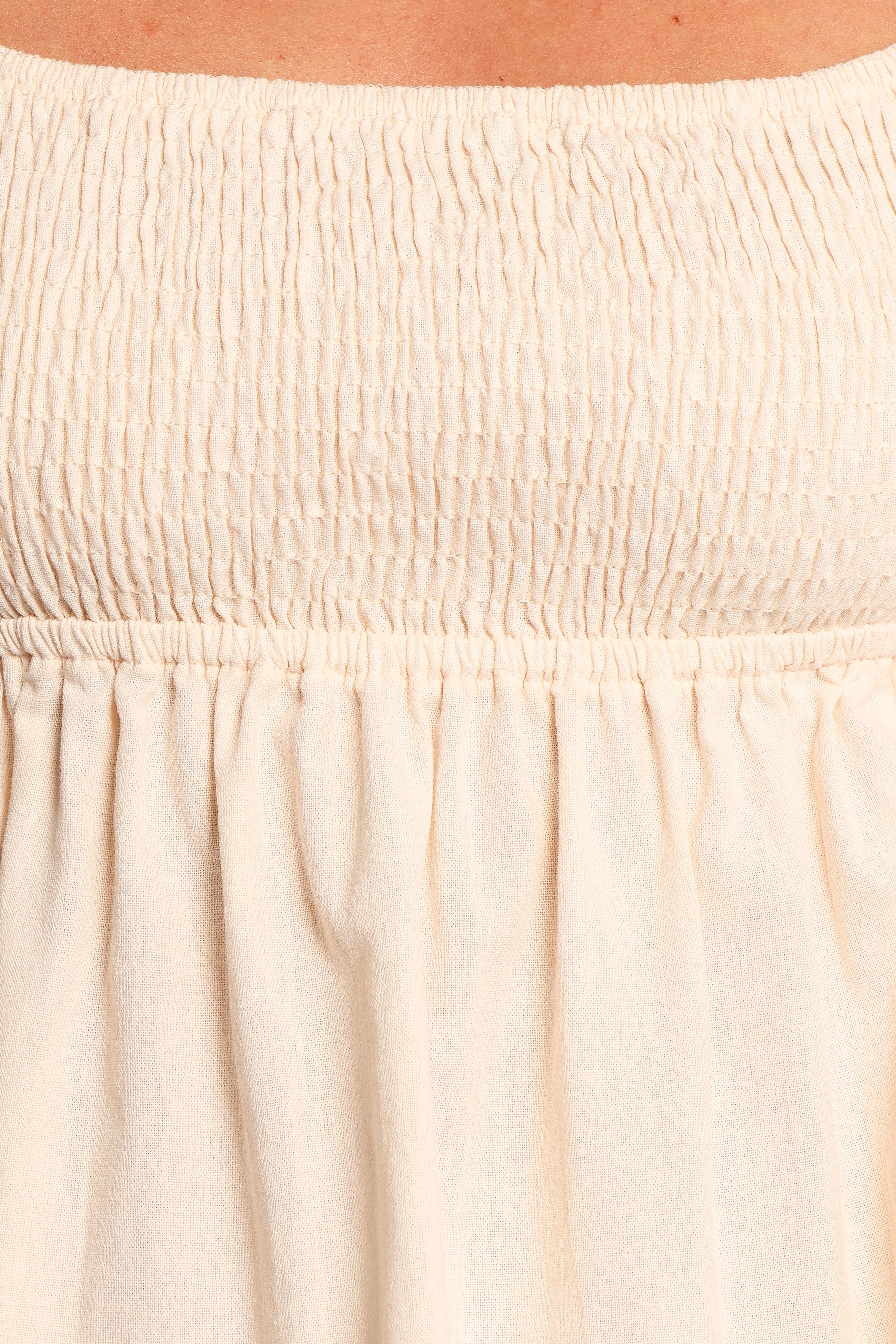 Jemima Puff Sleeve Top - Beige