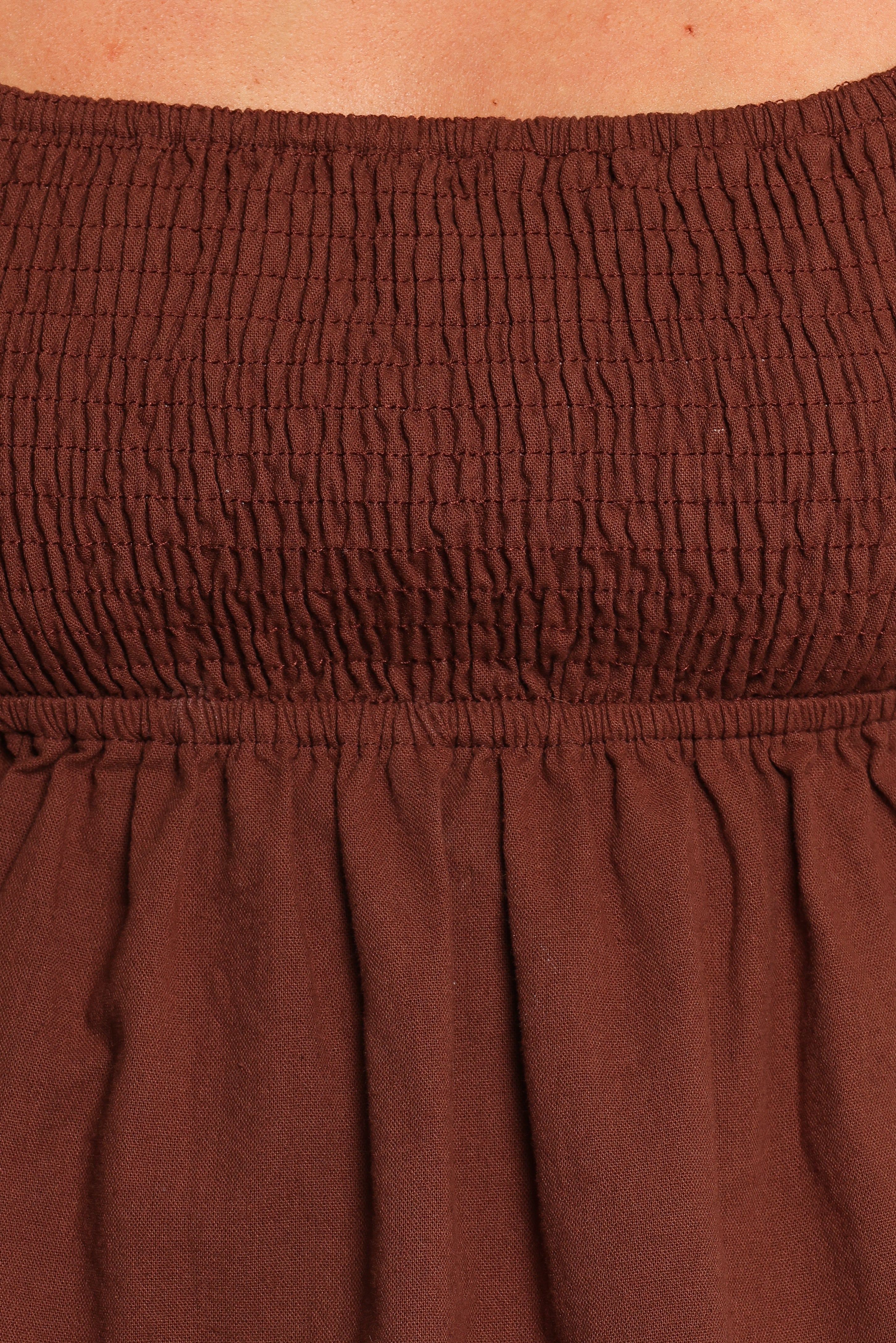 Jemima Puff Sleeve Top - Chocolate