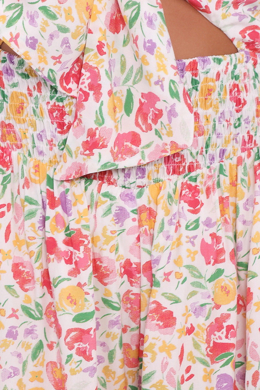 Jessie Tie Front Romper - Multi