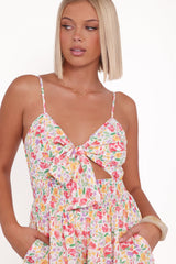 Jessie Tie Front Romper - Multi