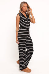 Juna Knitted Pant Set - Black White Stripe