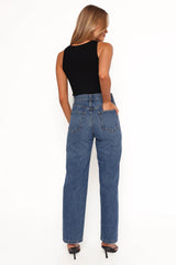 Just Black Relaxed 90s Straight Jean - Dark Denim