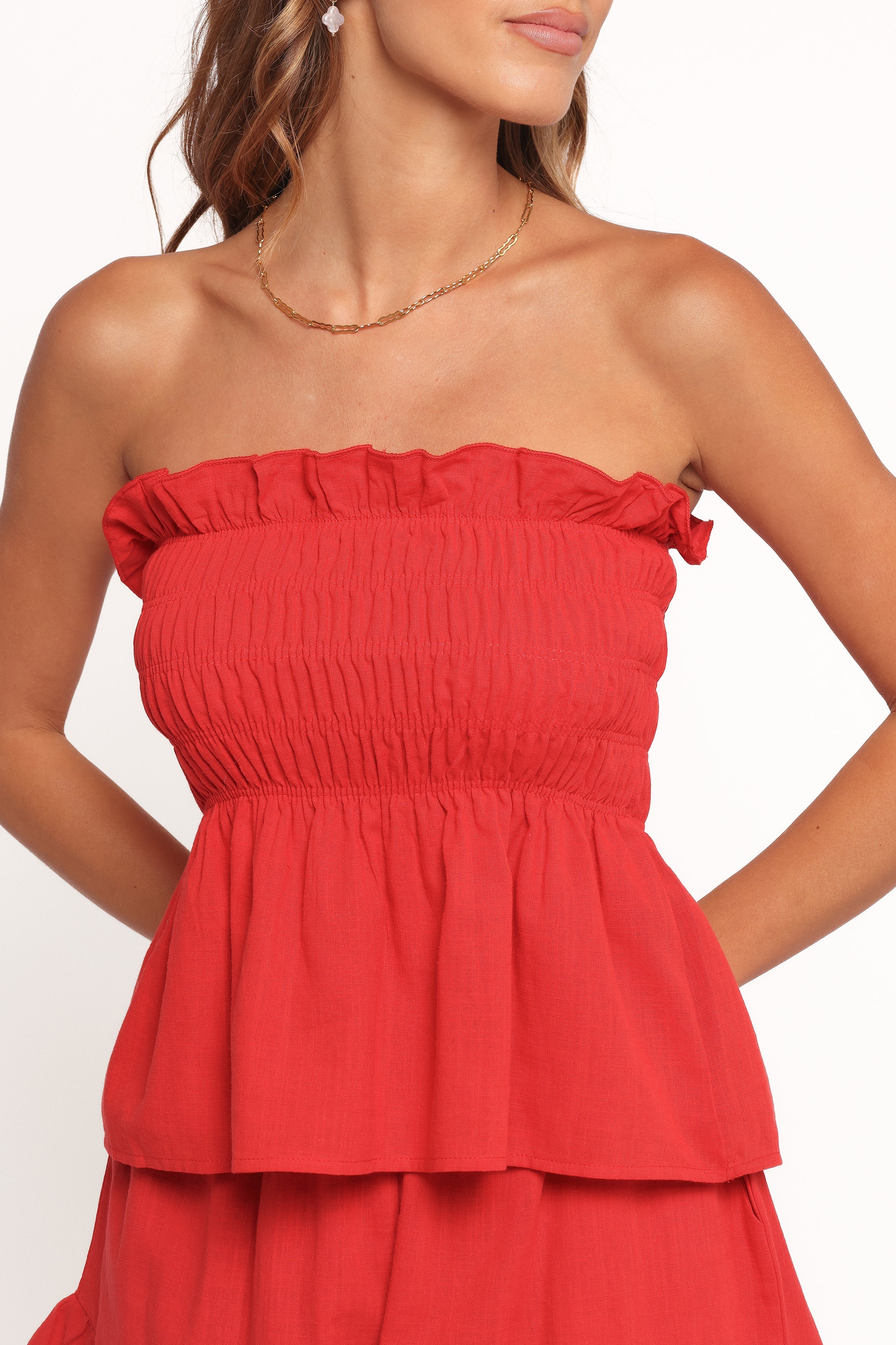 Kaiya Frill Short Set - Red