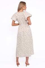 Kathleen Maxi Dress - Light Beige/Green Floral