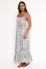 Kelsie Midi Dress - Sage Print
