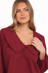 Kenna Long Sleeve Top - Burg