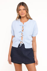 Koskie Tie Knit Top - Blue