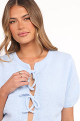 Koskie Tie Knit Top - Blue