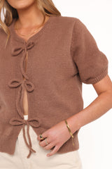 Koskie Tie Knit Top - Chocolate