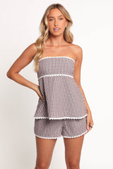 Kyle Two Piece Set - Chocolate Gingham