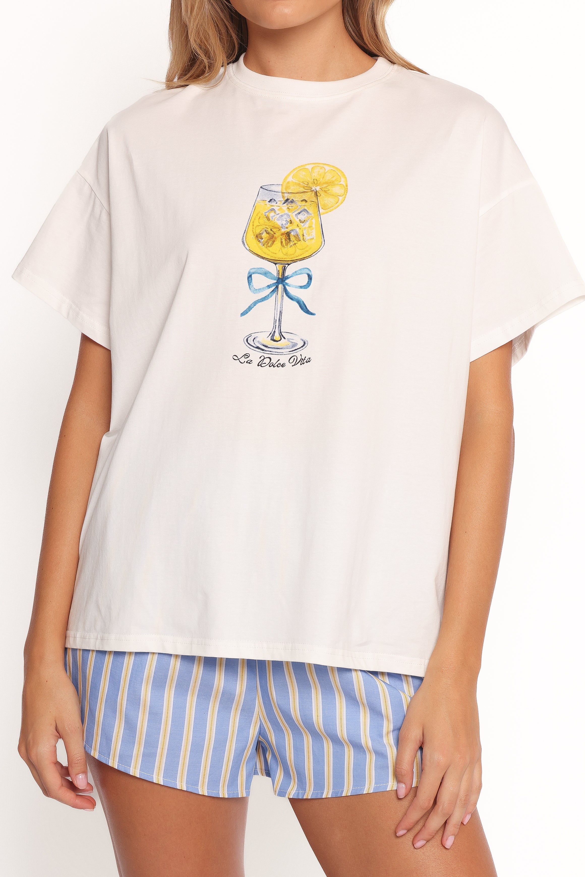 La Dolce Vita Short Set - White Blue