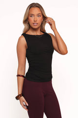 Lainey Twist Knit Top - Black