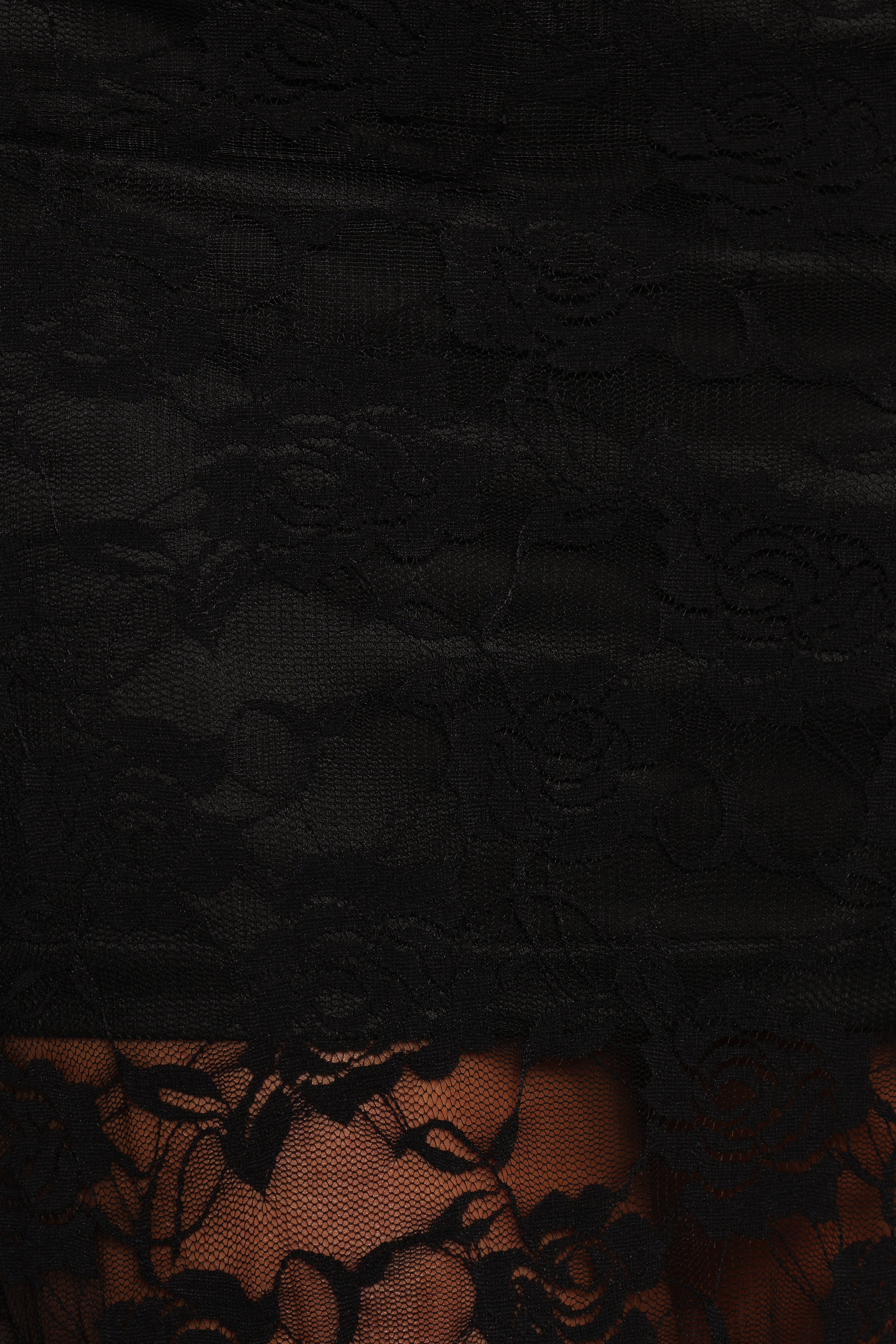 Laken Sheer Lace Maxi Skirt - Black
